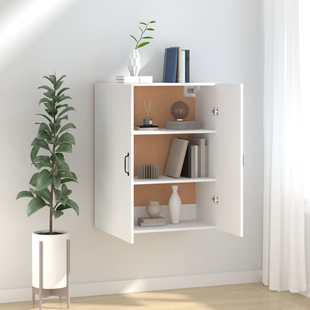 vægskab 69,5x34x90 cm konstrueret træ hvid
