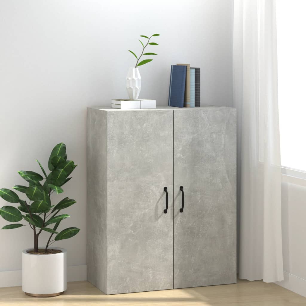 vægskab 69,5x34x90 cm konstrueret træ betongrå