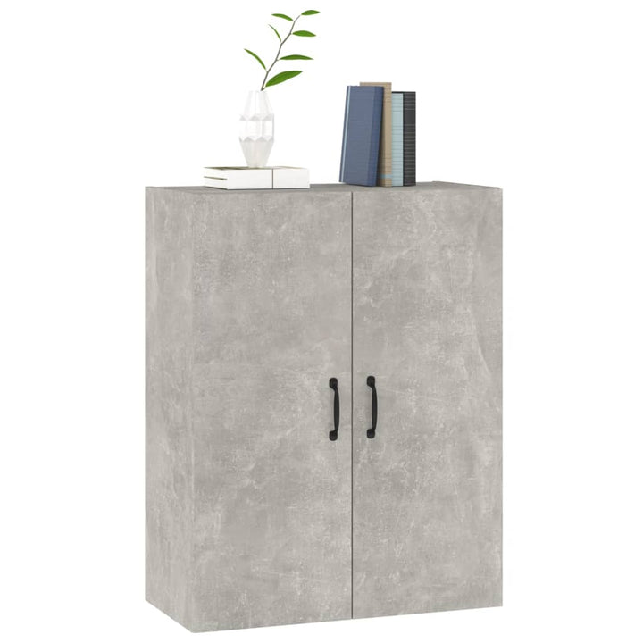 vægskab 69,5x34x90 cm konstrueret træ betongrå