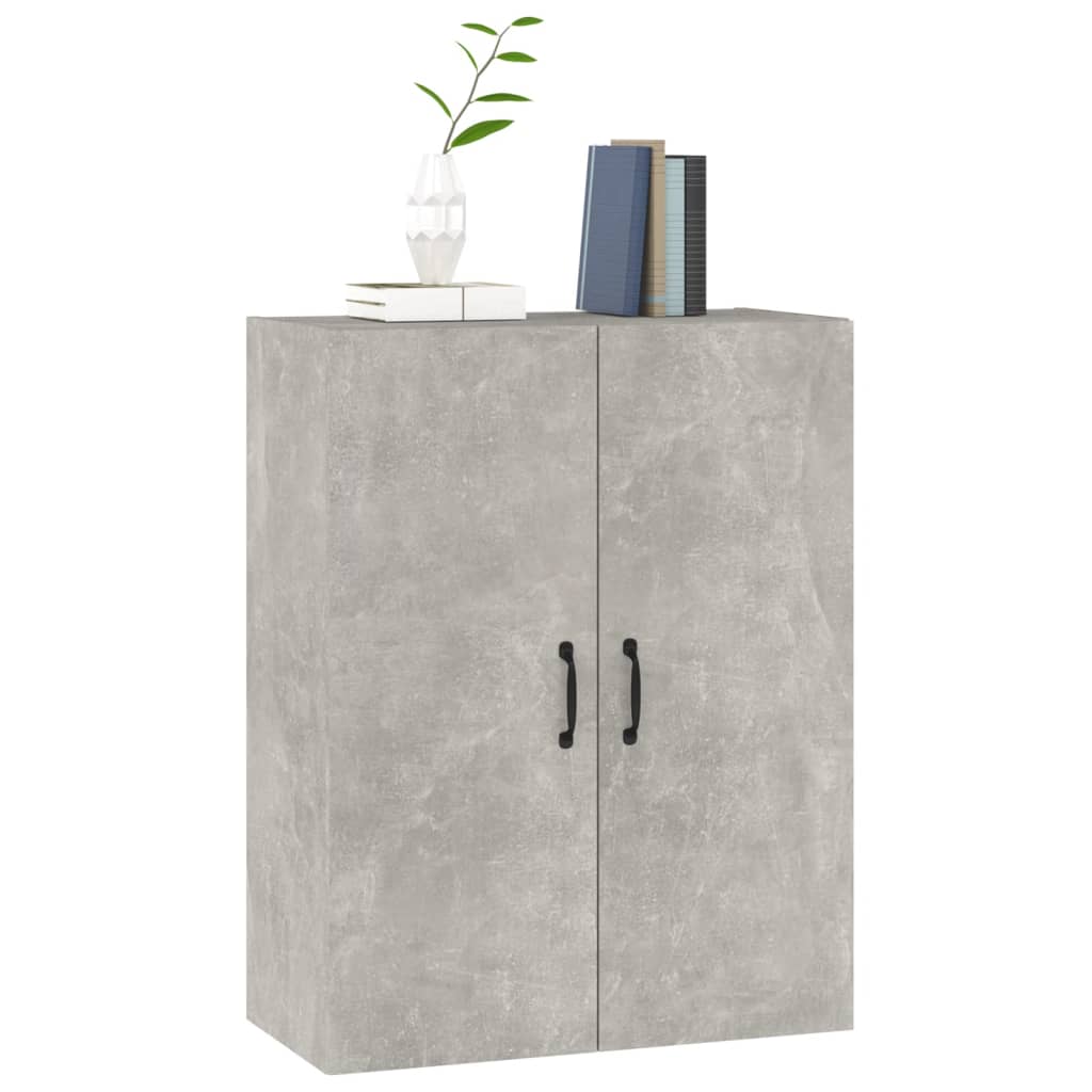 vægskab 69,5x34x90 cm konstrueret træ betongrå