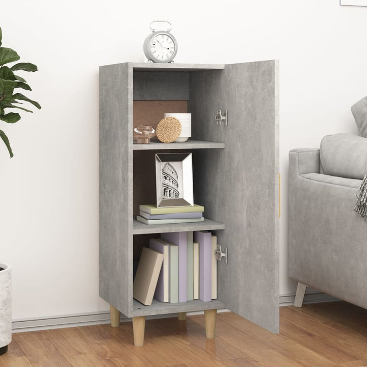 skænk 34,5x34x90 cm konstrueret træ betongrå