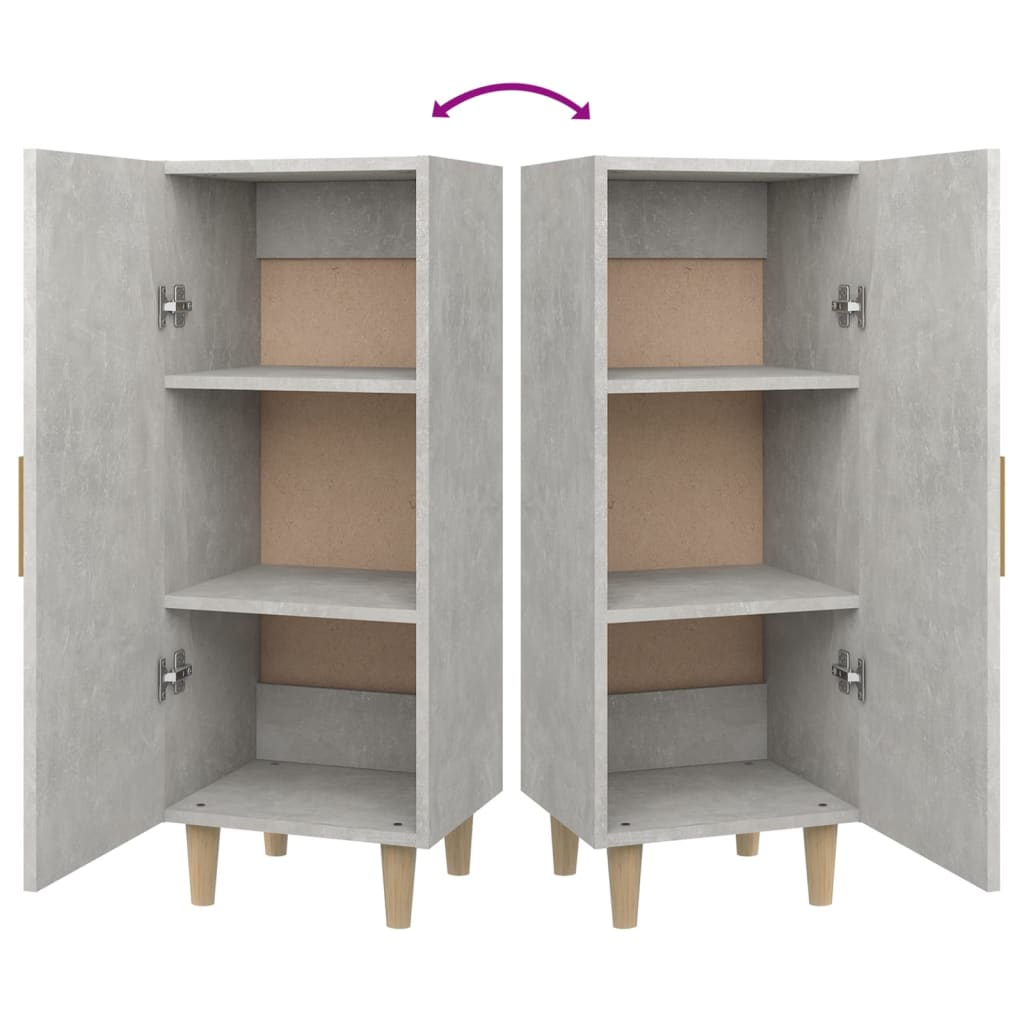 skænk 34,5x34x90 cm konstrueret træ betongrå