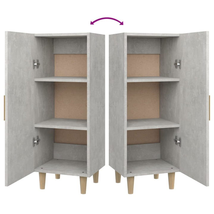 skænk 34,5x34x90 cm konstrueret træ betongrå