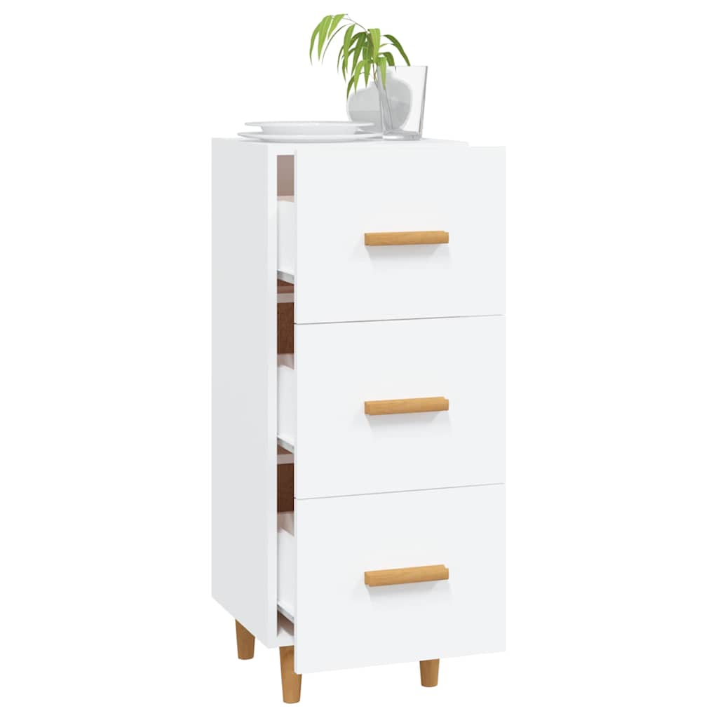 skænk 34,5x34x90 cm konstrueret træ hvid