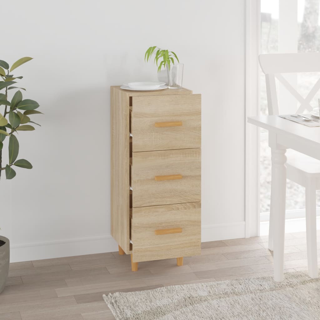skænk 34,5x34x90 cm konstrueret træ sonoma-eg