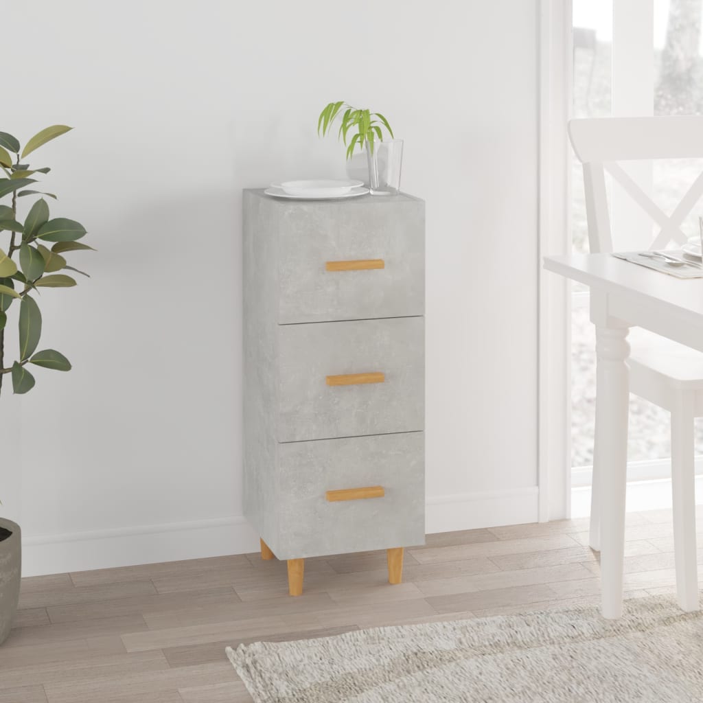 skænk 34,5x34x90 cm konstrueret træ betongrå