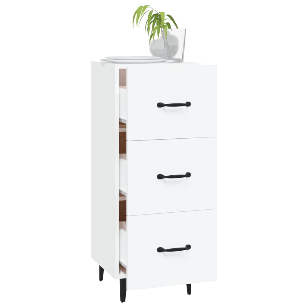 skænk 34,5x34x90 cm konstrueret træ hvid