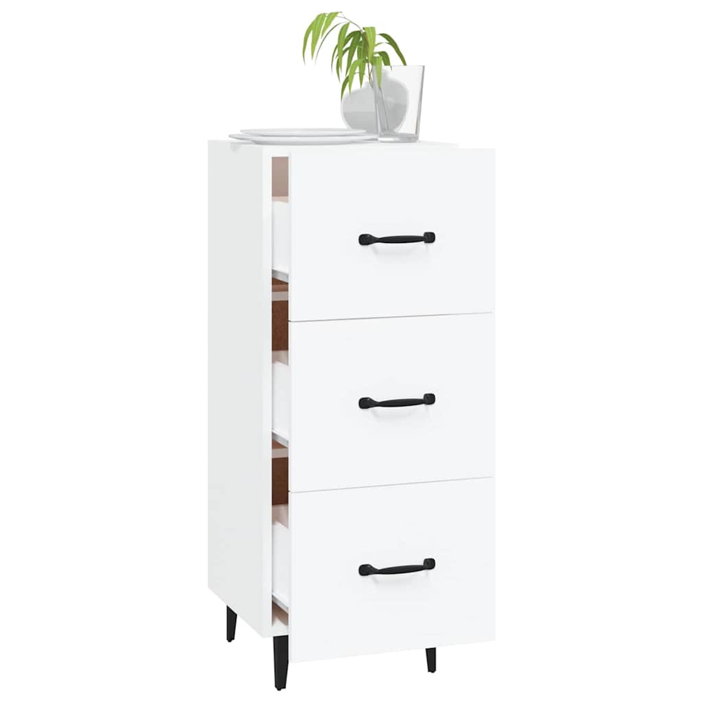 skænk 34,5x34x90 cm konstrueret træ hvid