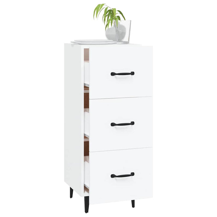 skænk 34,5x34x90 cm konstrueret træ hvid