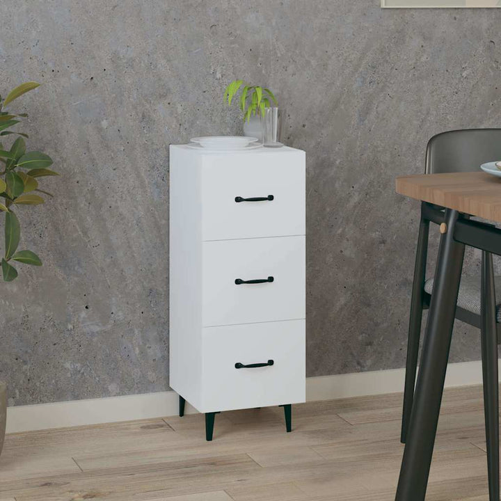 skænk 34,5x34x90 cm konstrueret træ hvid