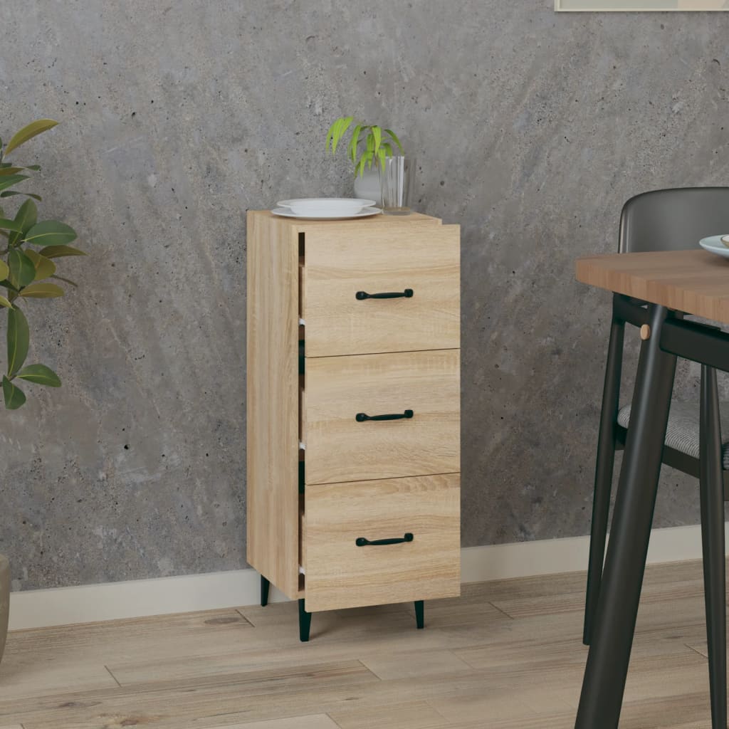skænk 34,5x34x90 cm konstrueret træ sonoma-eg