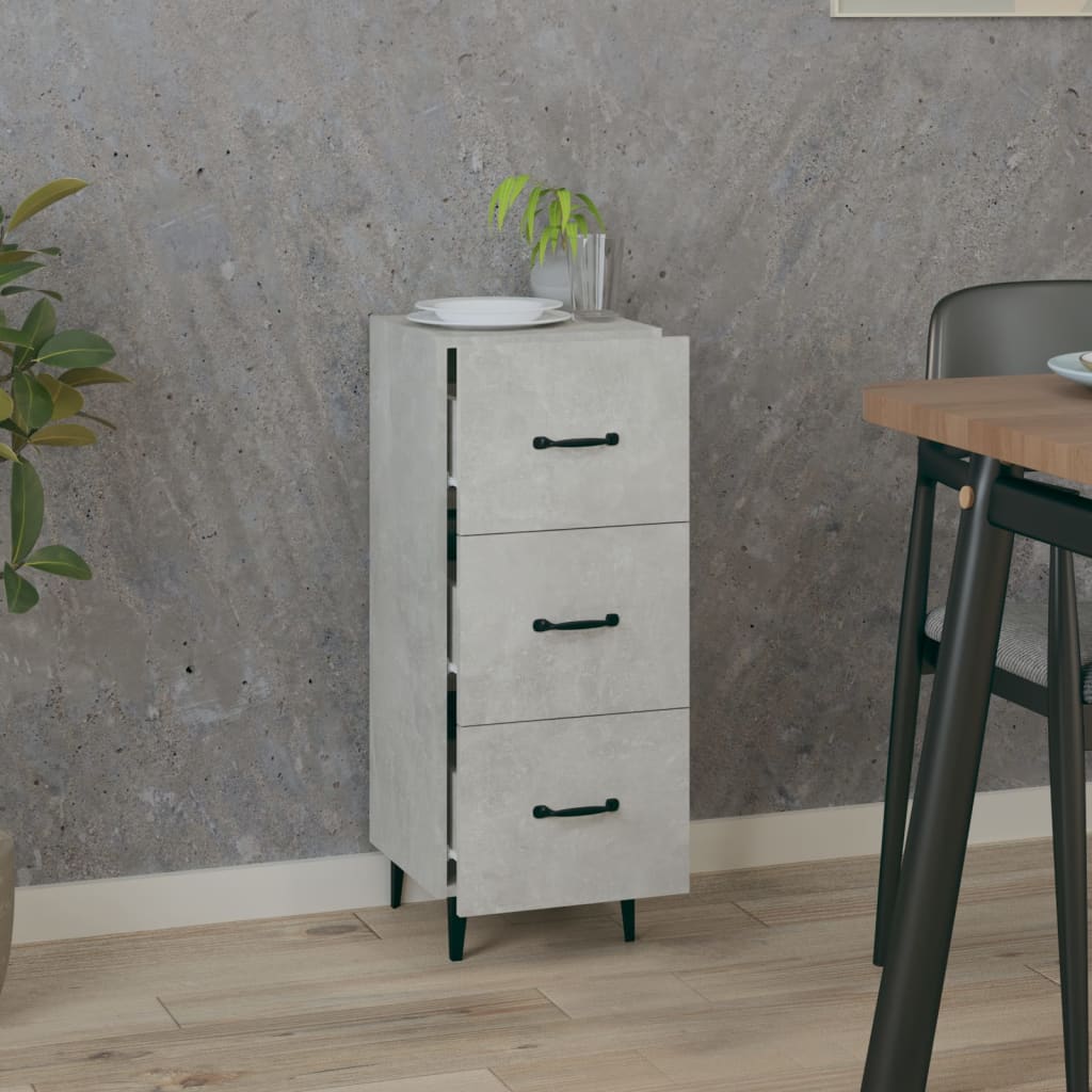 skænk 34,5x34x90 cm konstrueret træ betongrå