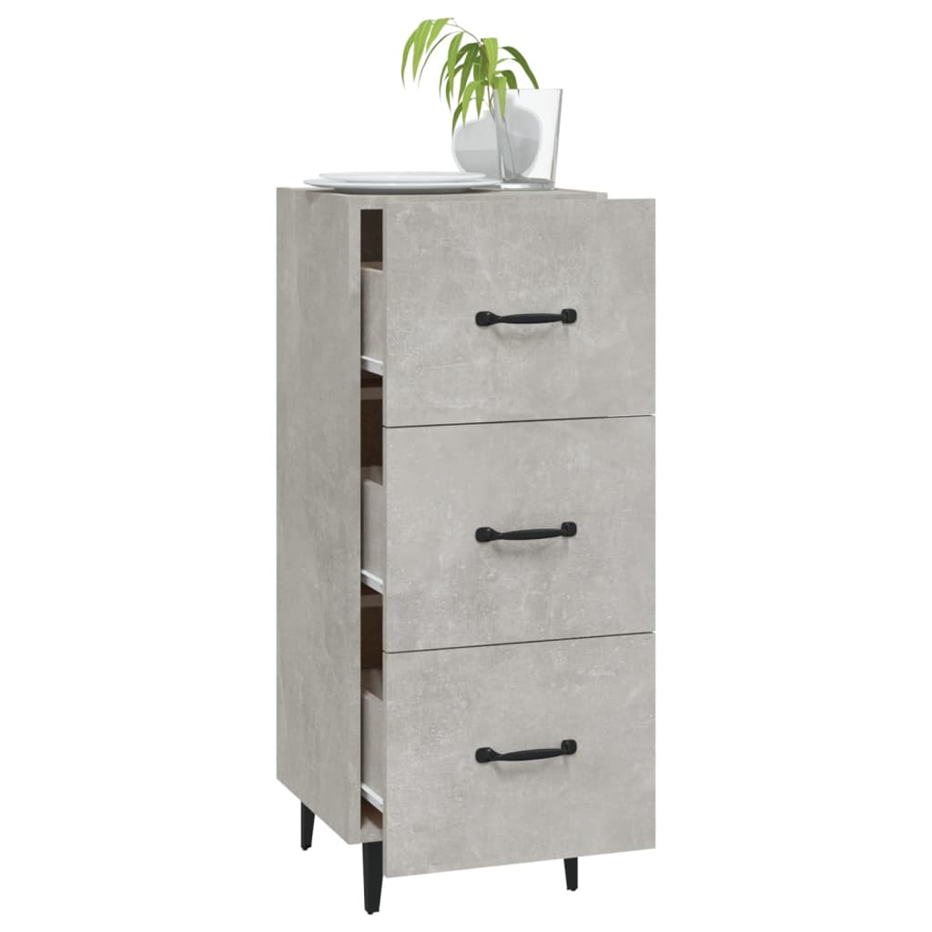 skænk 34,5x34x90 cm konstrueret træ betongrå
