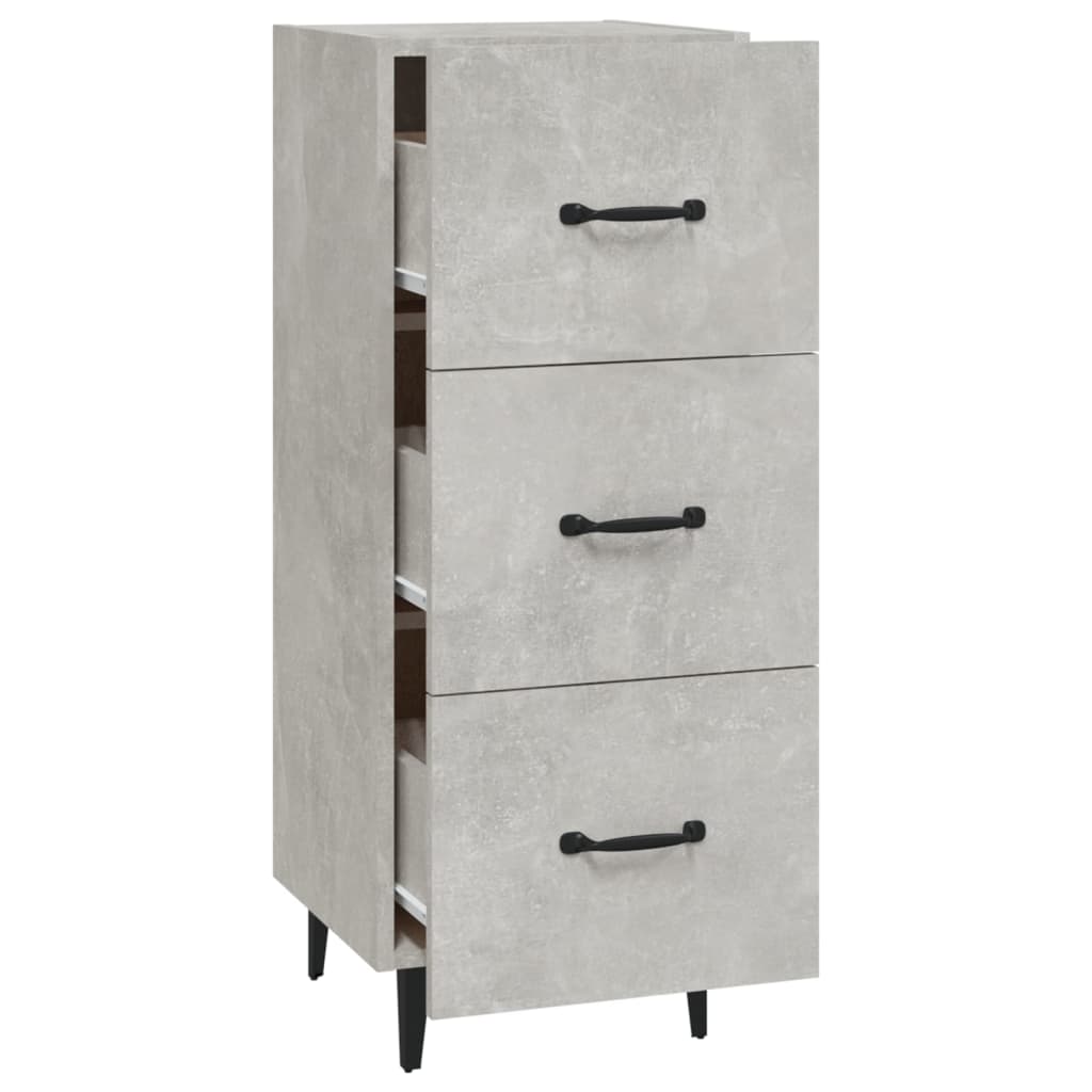 skænk 34,5x34x90 cm konstrueret træ betongrå