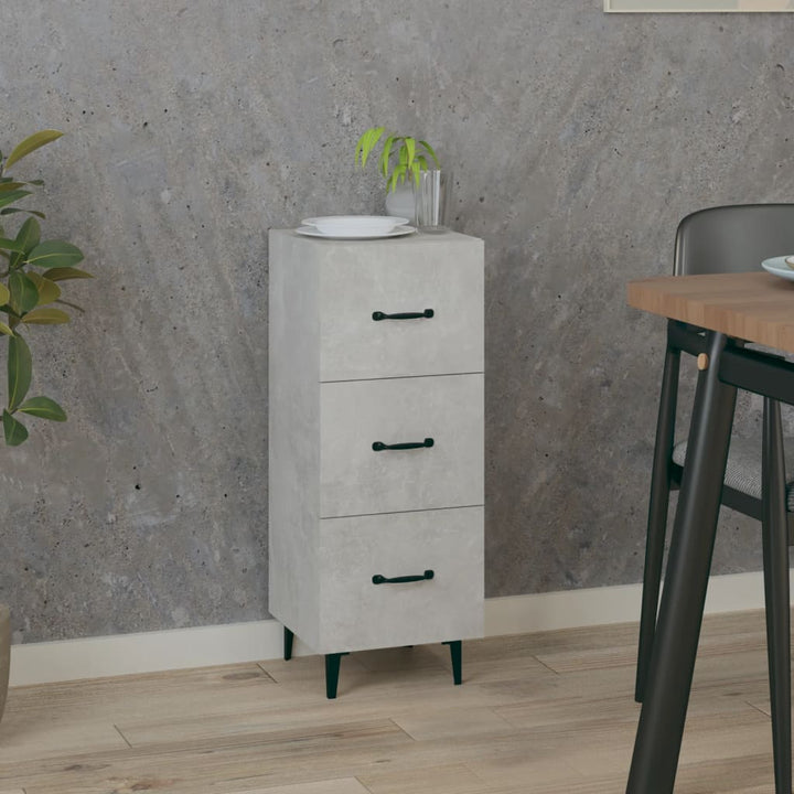 skænk 34,5x34x90 cm konstrueret træ betongrå