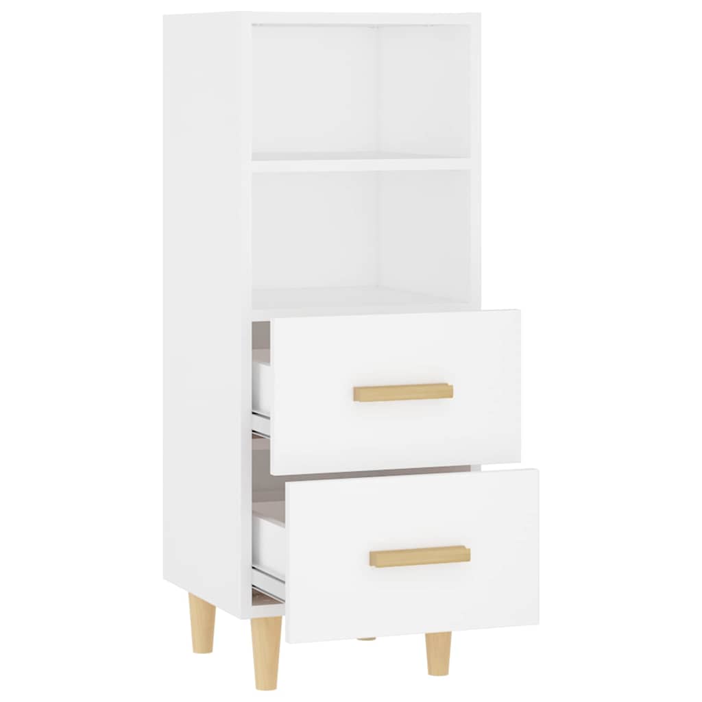 skænk 34,5x34x90 cm konstrueret træ hvid