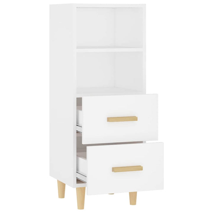 skænk 34,5x34x90 cm konstrueret træ hvid