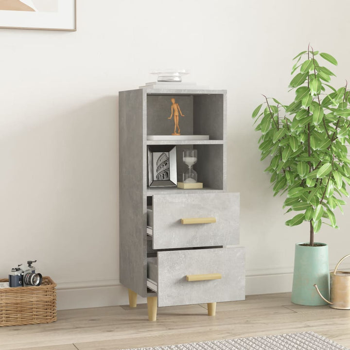 skænk 34,5x34x90 cm konstrueret træ betongrå