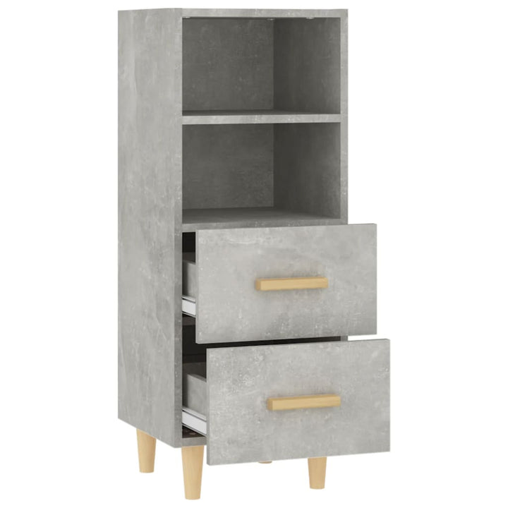 skænk 34,5x34x90 cm konstrueret træ betongrå