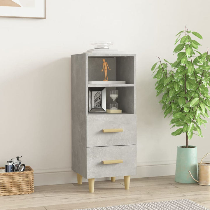 skænk 34,5x34x90 cm konstrueret træ betongrå