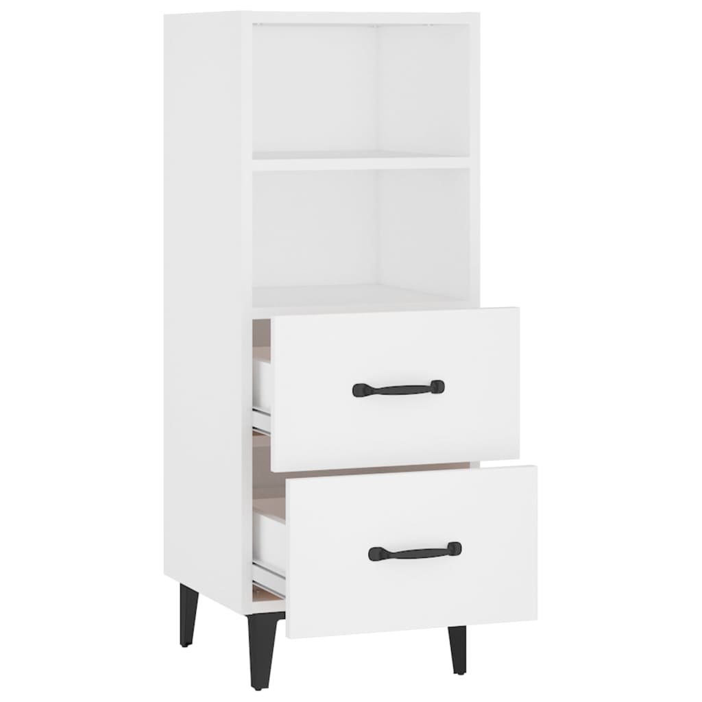 skænk 34,5x34x90 cm konstrueret træ hvid