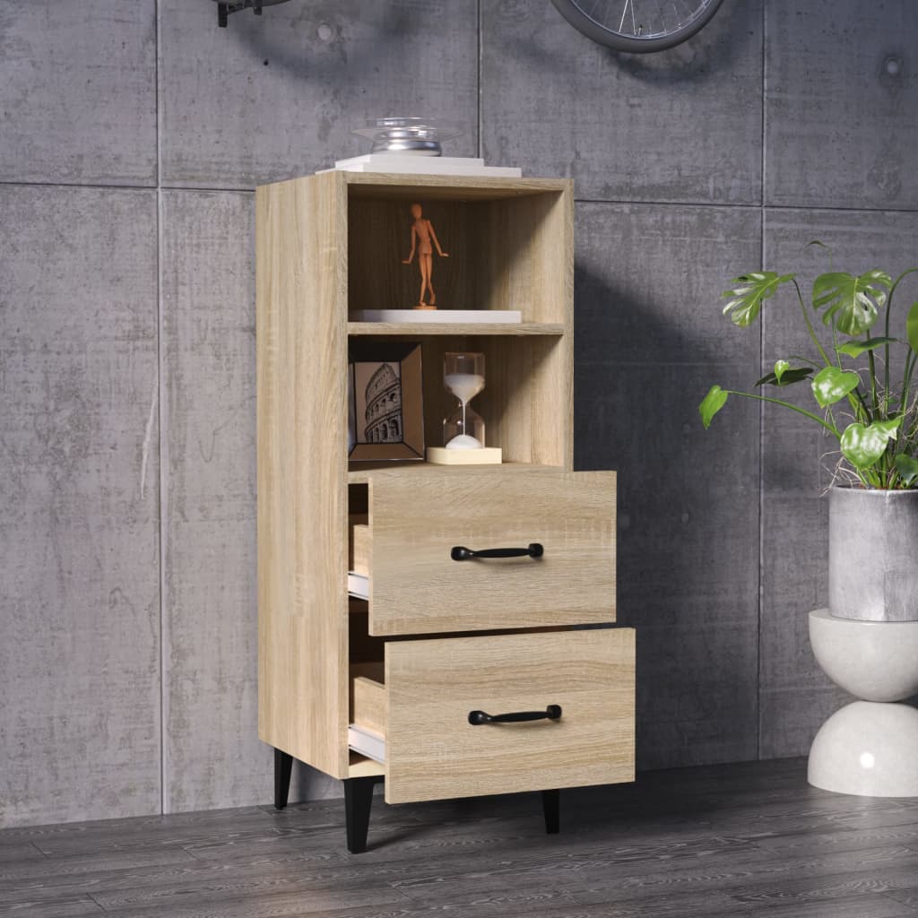 skænk 34,5x34x90 cm konstrueret træ sonoma-eg