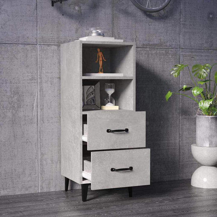 skænk 34,5x34x90 cm konstrueret træ betongrå