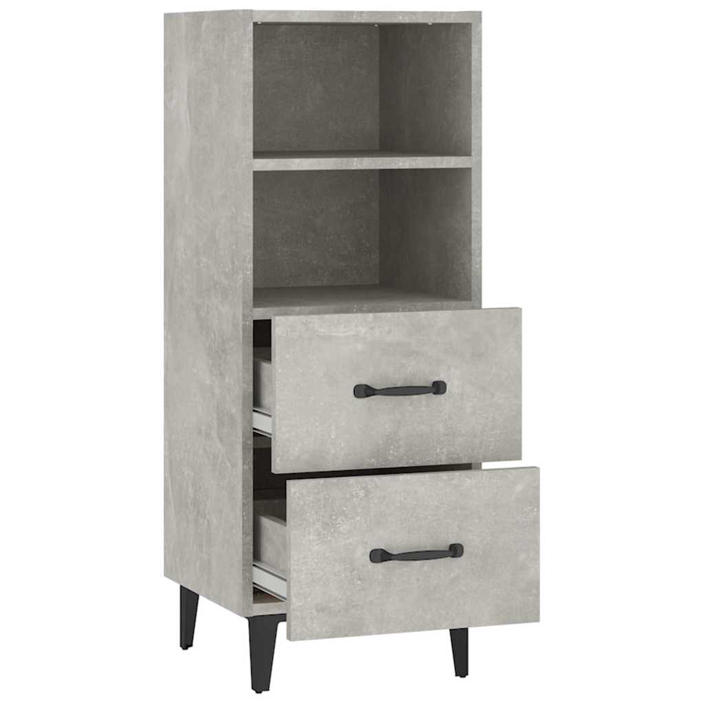 skænk 34,5x34x90 cm konstrueret træ betongrå