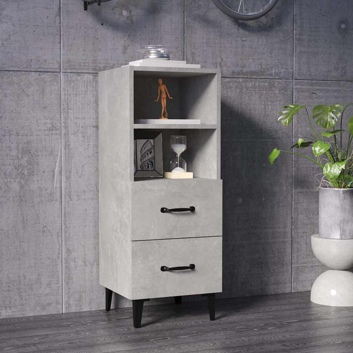 skænk 34,5x34x90 cm konstrueret træ betongrå