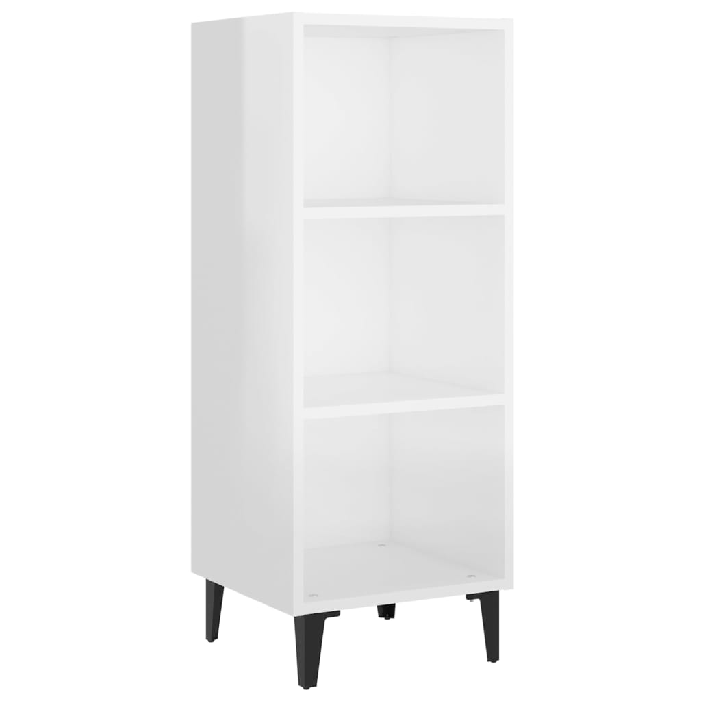 skænk 34,5x32,5x90 cm konstrueret træ hvid højglans