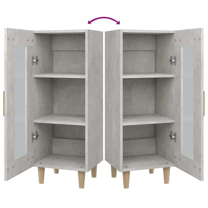 skænk 34,5x34x90 cm konstrueret træ betongrå