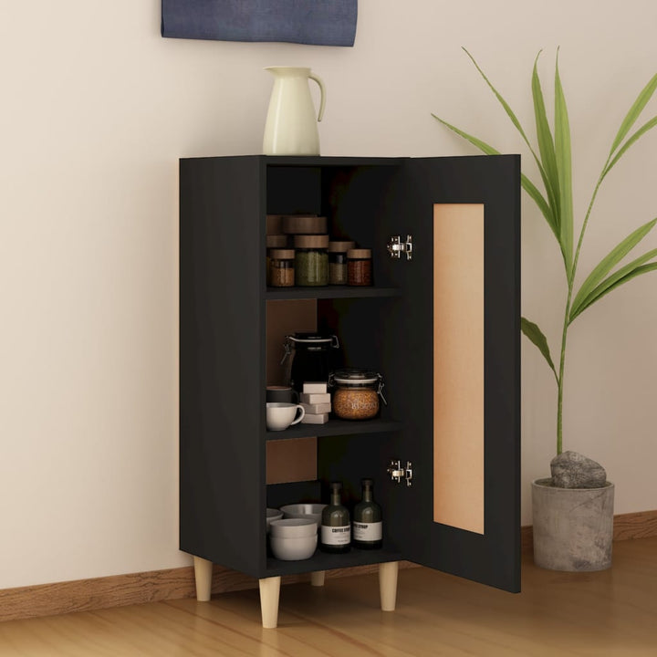 skænk 34,5x34x90 cm konstrueret træ sort