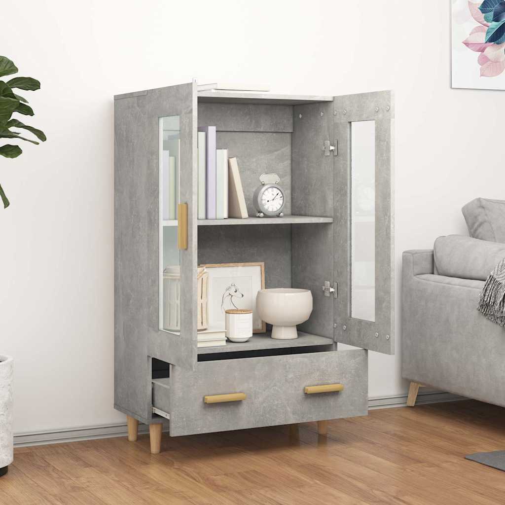 skab 70x31x115 cm konstrueret træ betongrå