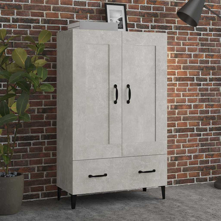 skab 70x31x115 cm konstrueret træ betongrå