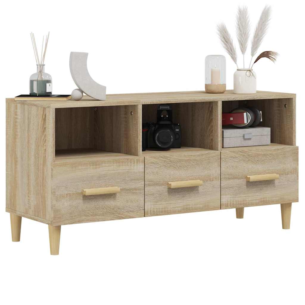 tv-bord 102x36x50 cm konstrueret træ sonoma-eg
