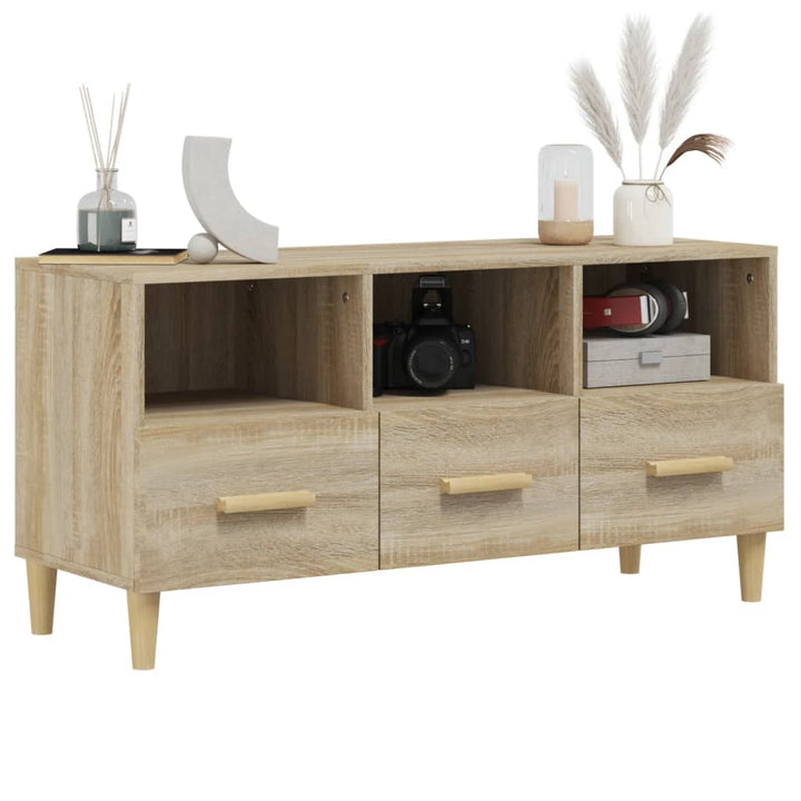 tv-bord 102x36x50 cm konstrueret træ sonoma-eg