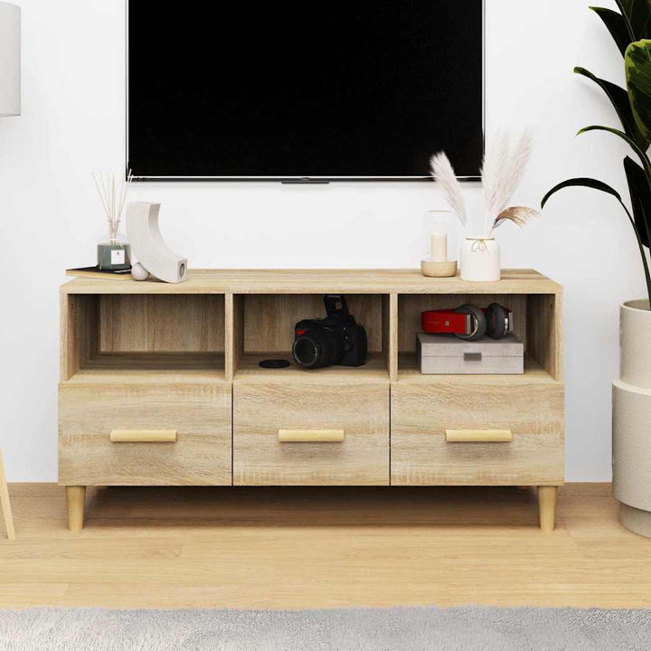 tv-bord 102x36x50 cm konstrueret træ sonoma-eg