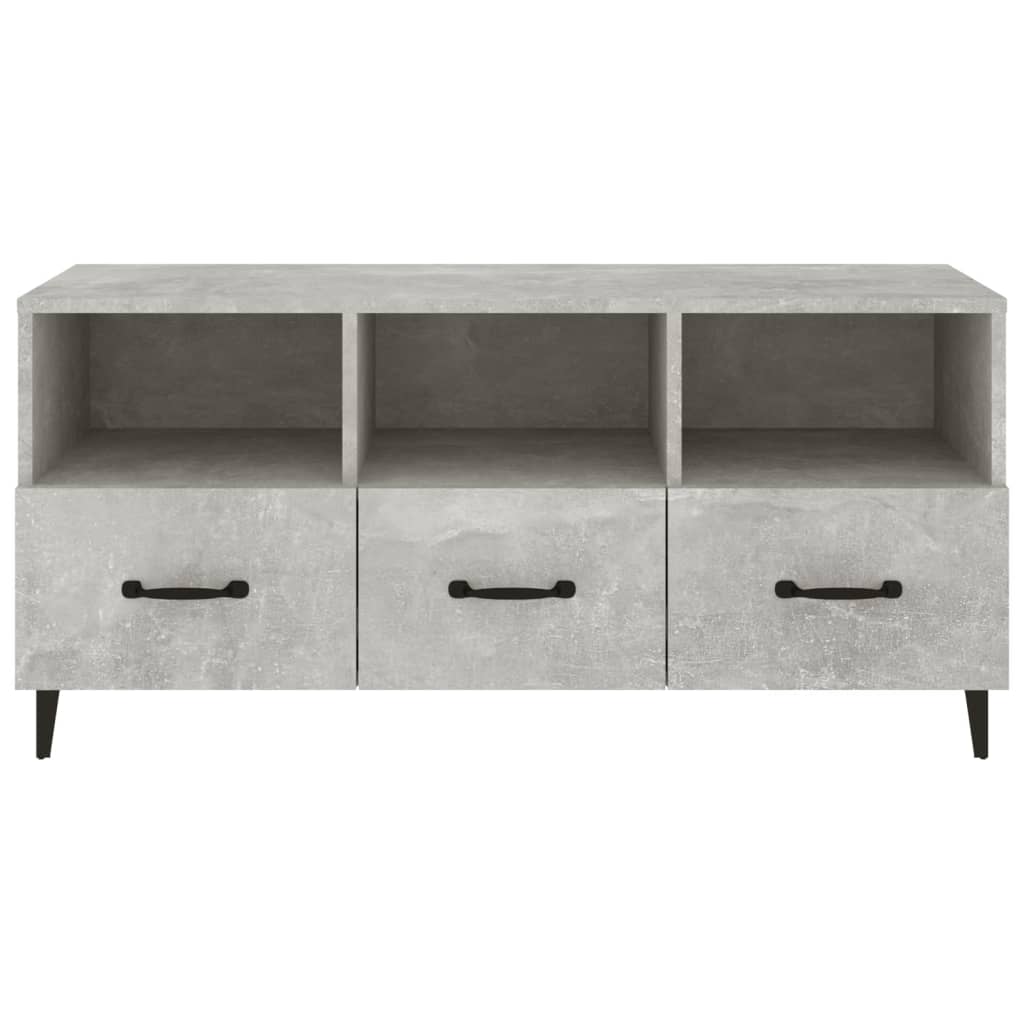 tv-bord 102x35x50 cm konstrueret træ betongrå