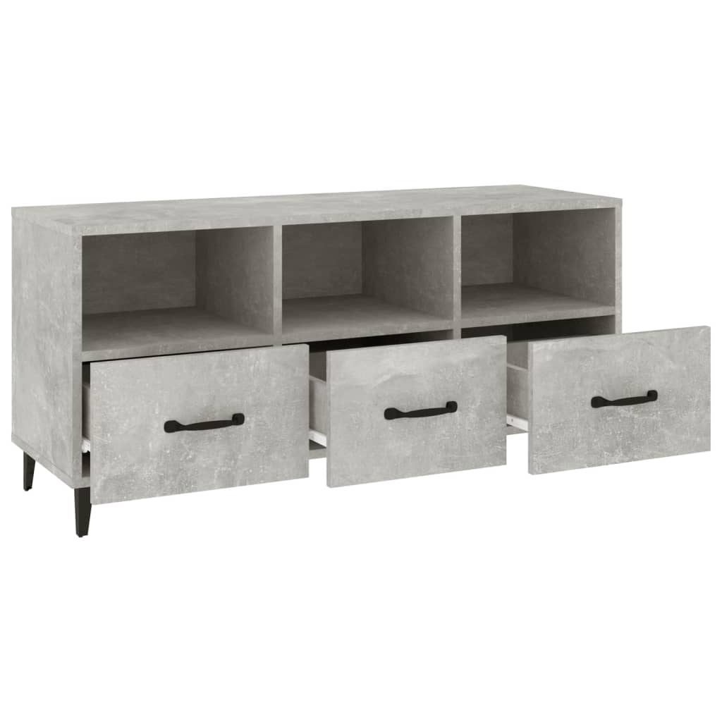 tv-bord 102x35x50 cm konstrueret træ betongrå