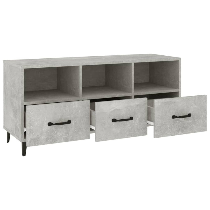 tv-bord 102x35x50 cm konstrueret træ betongrå