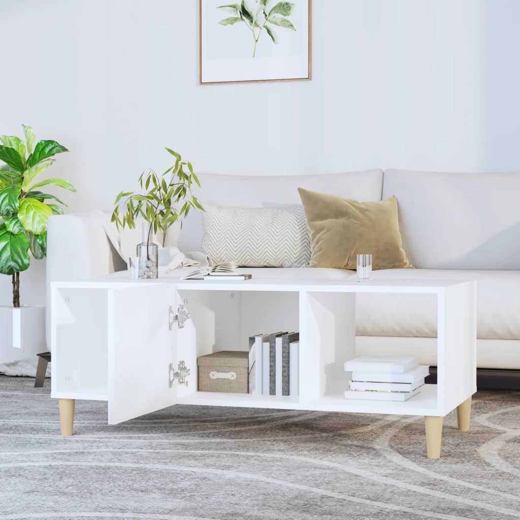 sofabord 102x50x40 cm konstrueret træ hvid