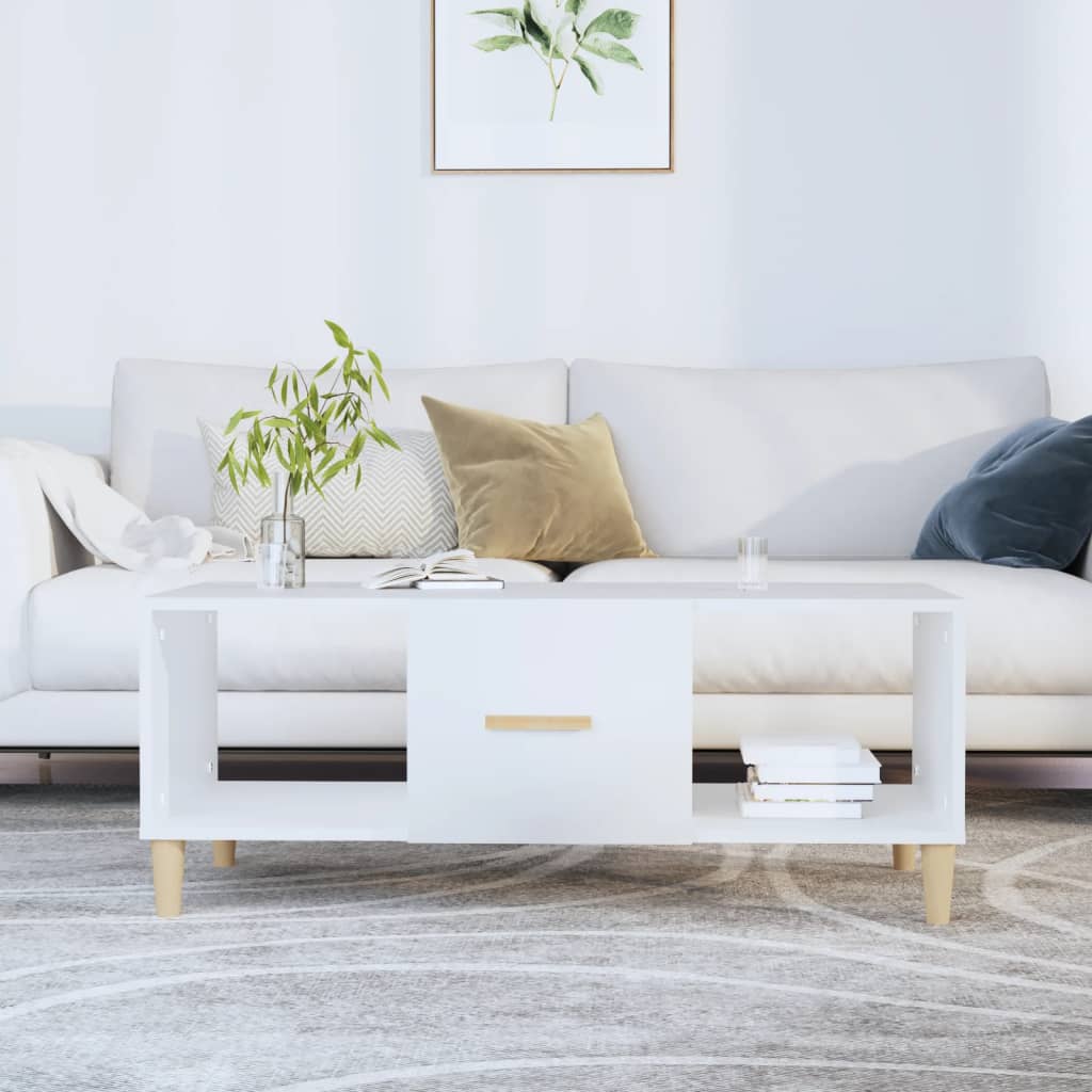 sofabord 102x50x40 cm konstrueret træ hvid