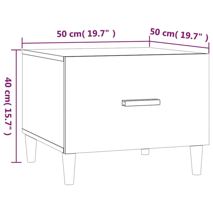 sofaborde 2 stk. 50x50x40 cm konstrueret træ sort