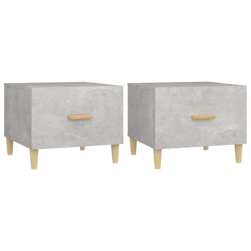 sofaborde 2 stk. 50x50x40 cm konstrueret træ betongrå