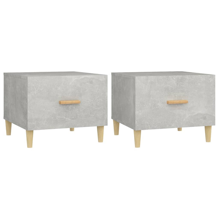 sofaborde 2 stk. 50x50x40 cm konstrueret træ betongrå