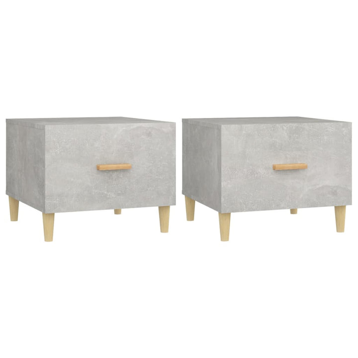 sofaborde 2 stk. 50x50x40 cm konstrueret træ betongrå