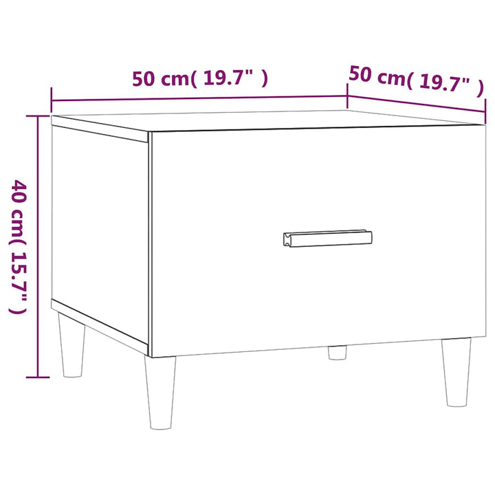 sofaborde 2 stk. 50x50x40 cm konstrueret træ betongrå