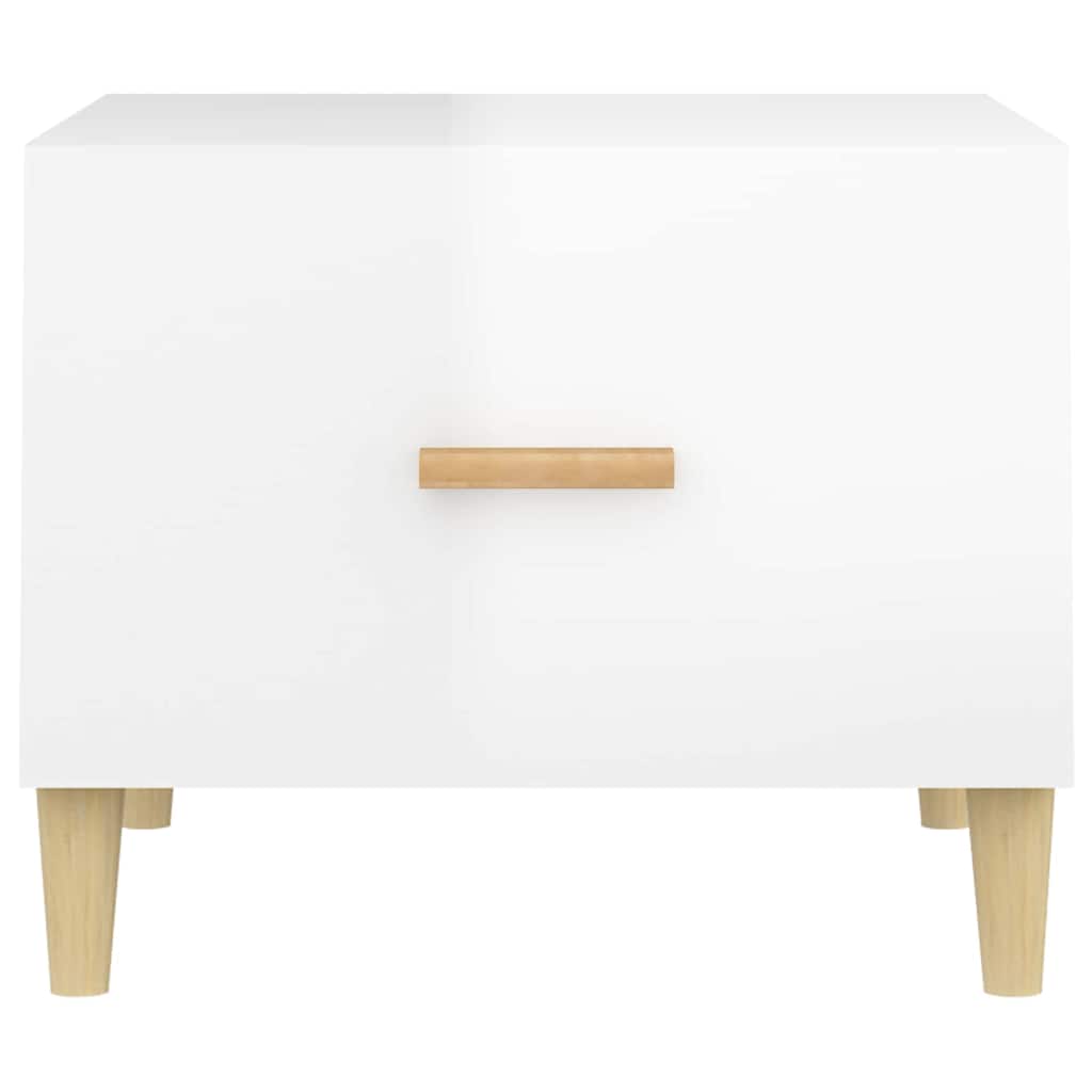 sofabord 50x50x40 cm konstrueret træ hvid højglans