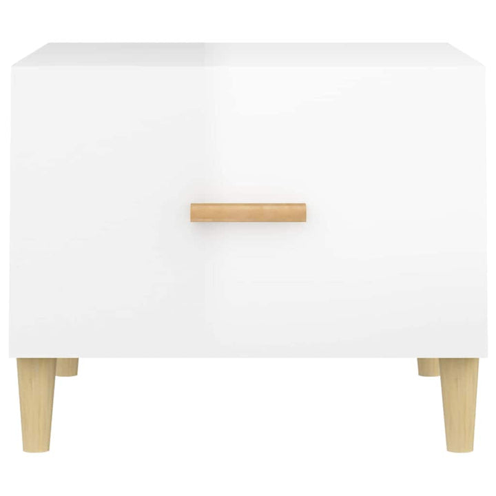 sofabord 50x50x40 cm konstrueret træ hvid højglans
