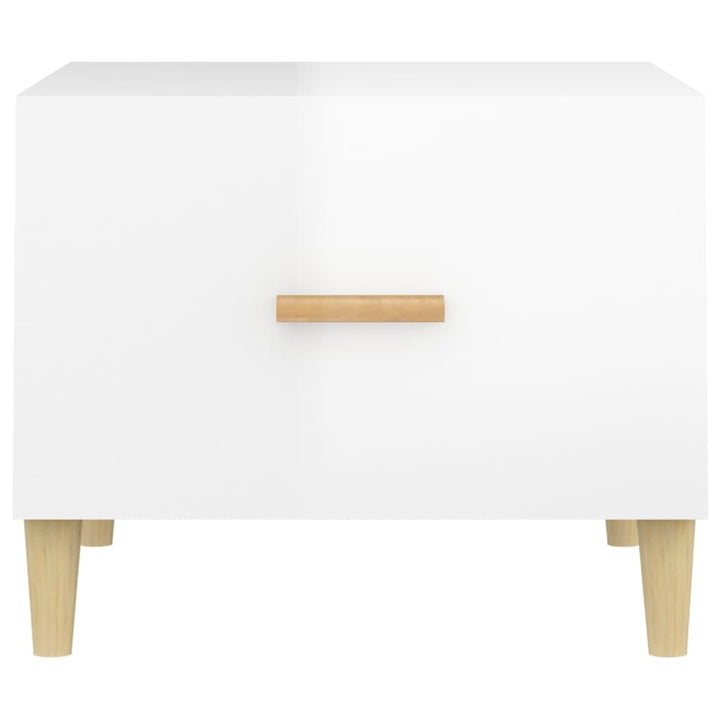 sofabord 50x50x40 cm konstrueret træ hvid højglans